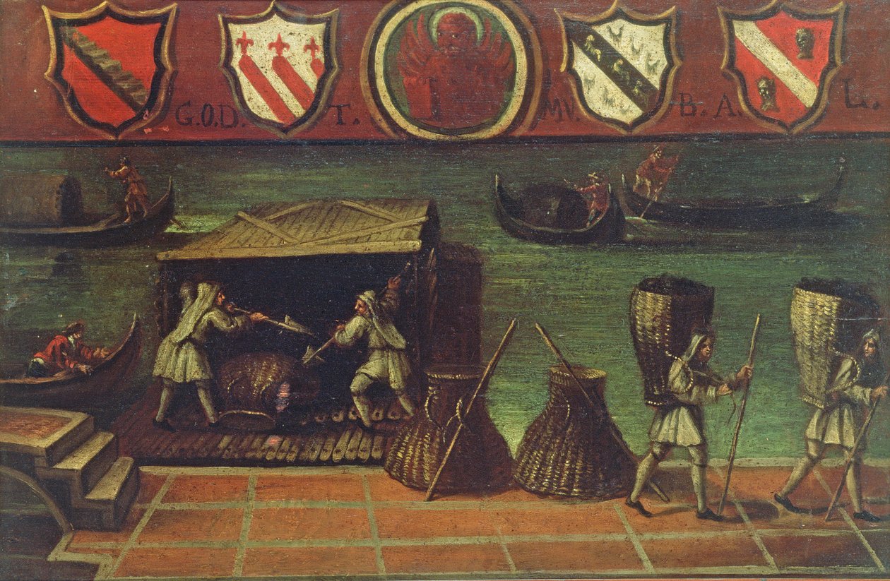 Znamení cechu benátských uhelných nosičů (panel) od Italian School