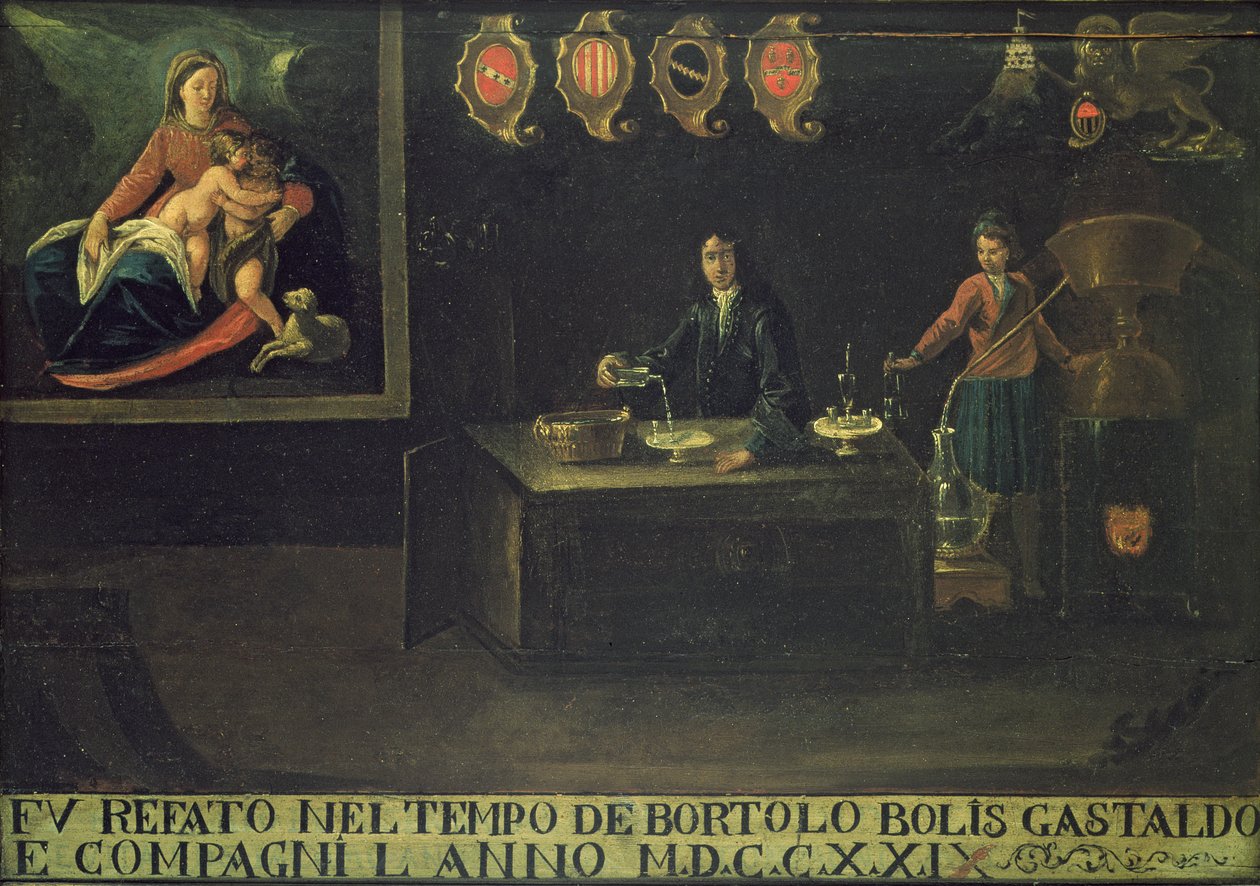 Sign of the Venetian Pharmacists Guild, 1729 (panel) od Italian School
