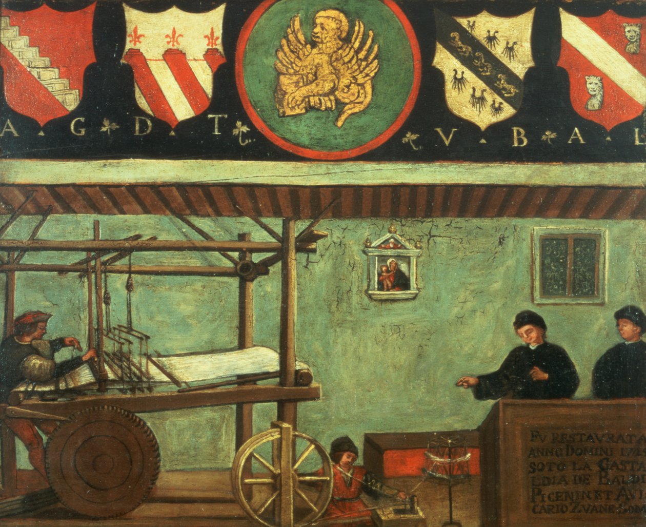 Znamení benátského cechu tkalců (panel) od Italian School