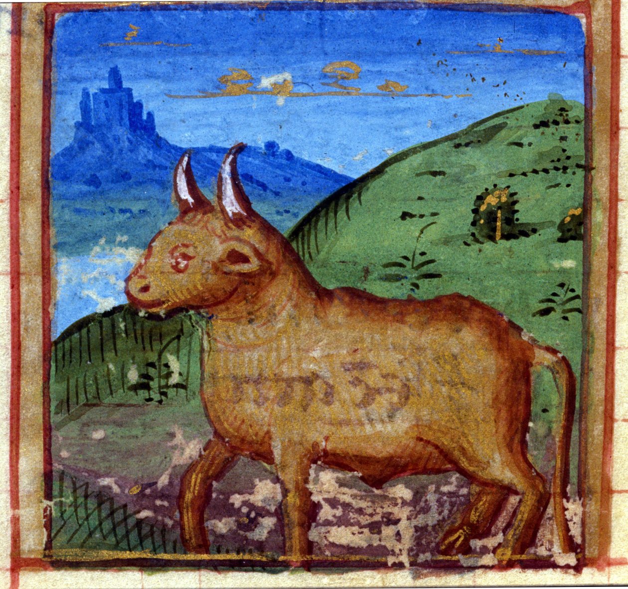 Znamení býka. Italský horoskop, polovina 15. století. od Italian School