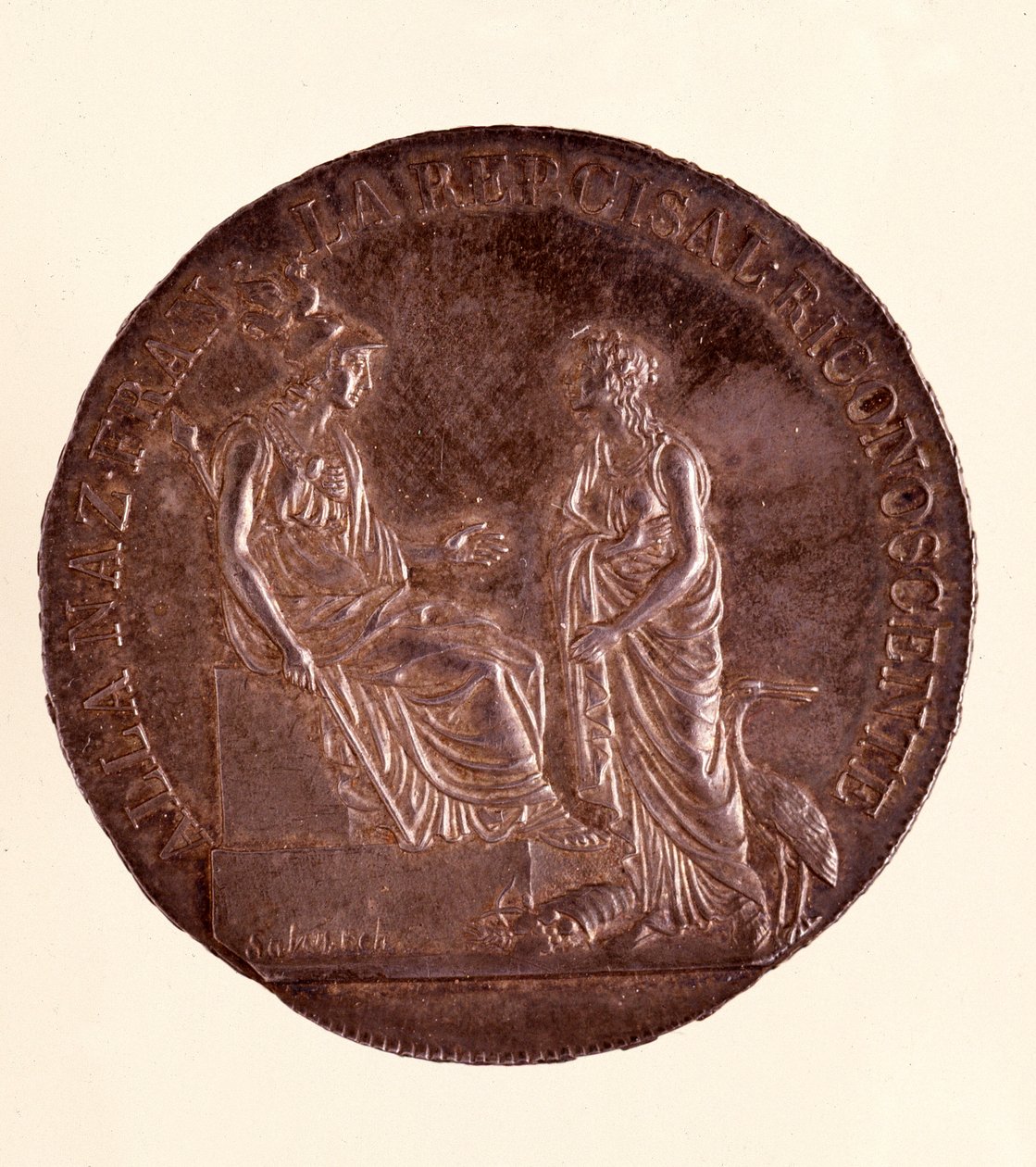 Stříbrné ECU z Milána. 16.06.1800. Průměr 3,9 cm Neapol, archeologické muzeum od Italian School