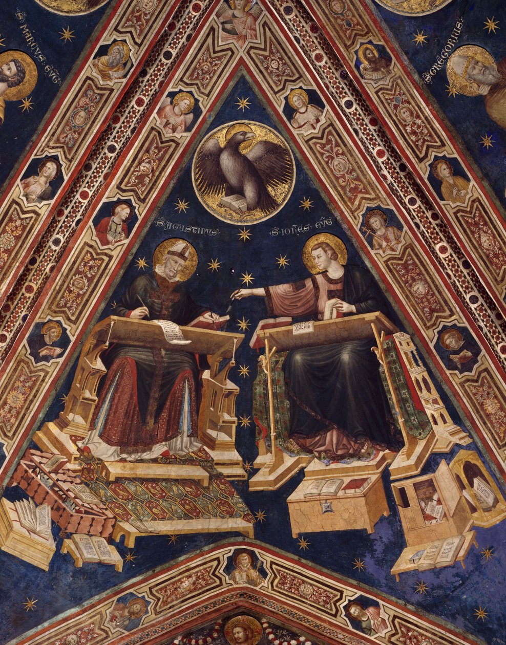 Svatý Augustin a svatý Jan Evangelista od Italian School