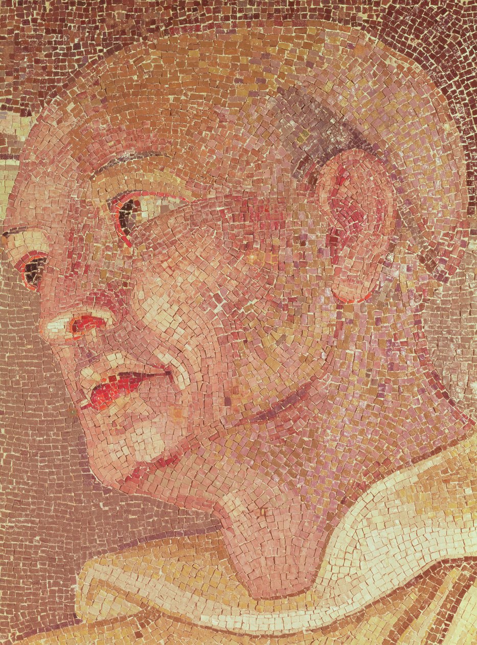 Sv. Bernard z Clairvaux (asi 1090-1153) z hrobky svatého Petra (mozaika) (detail) od Italian School