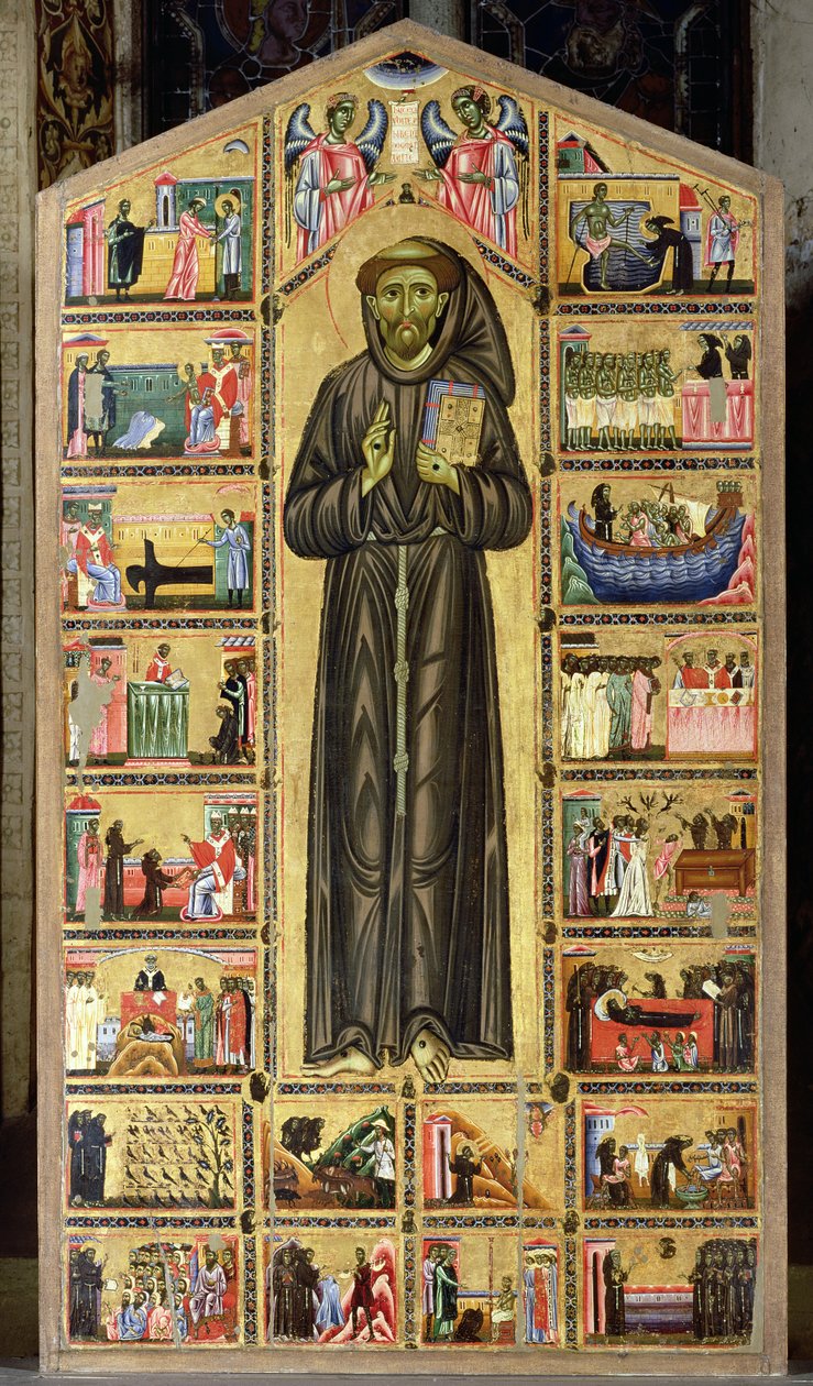 Sv. František a výjevy z jeho života, kaple Bardi (tempera na panelu) od Italian School