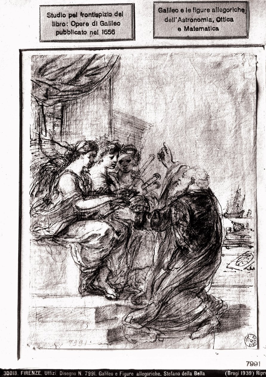 Studie pro titulní stránku Galileových sebraných děl, 1656 od Italian School