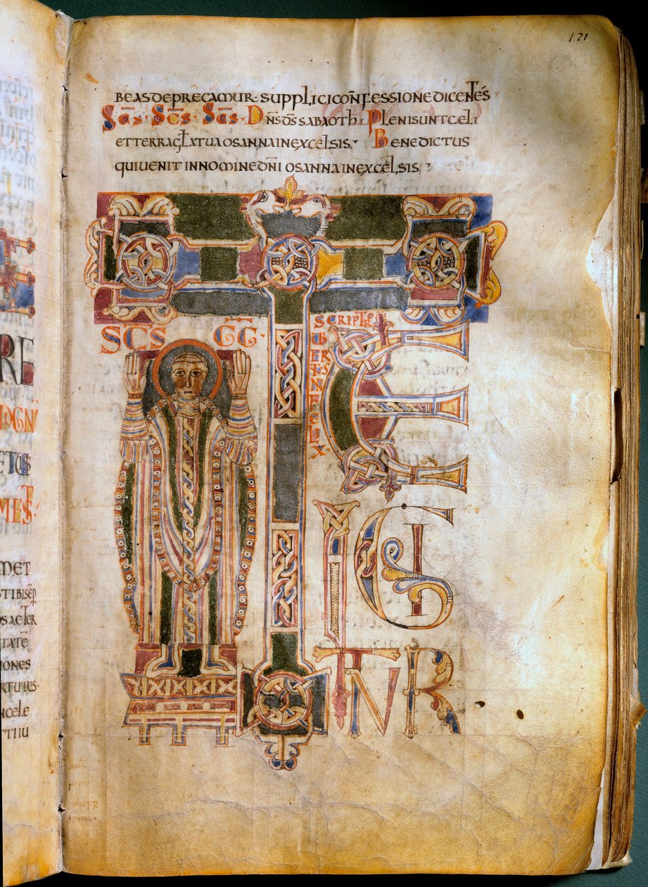 Te igitur Strana misálu a svátostného zástupce. Vyrobeno v 11. století v klášteře Sant