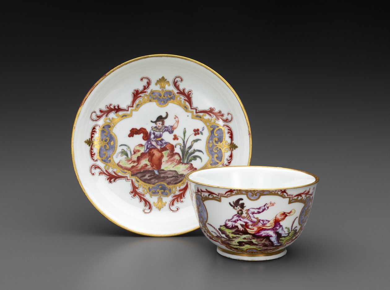 Čajová mísa a podšálek, cca 1755 (porcelán s měkkou pastou) od Italian School