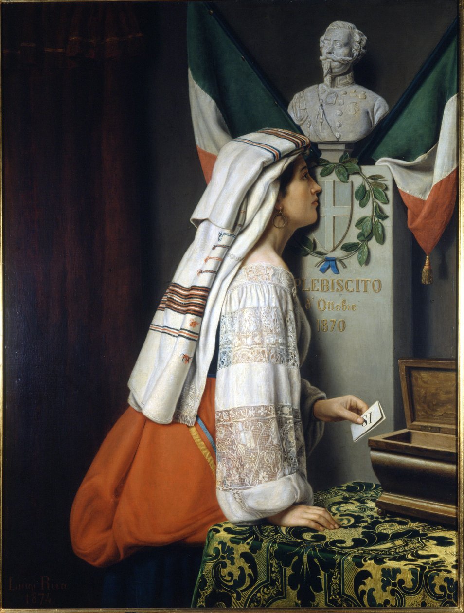 Plebiscit z roku 1870. Při této příležitosti Italové hlasovali pro italskou jednotu. Museo del Risorgimento. Milán od Italian School