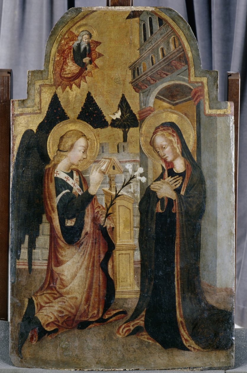 The Annunciation, c.1430-40 (tempera na topolovém dřevě) od Italian School