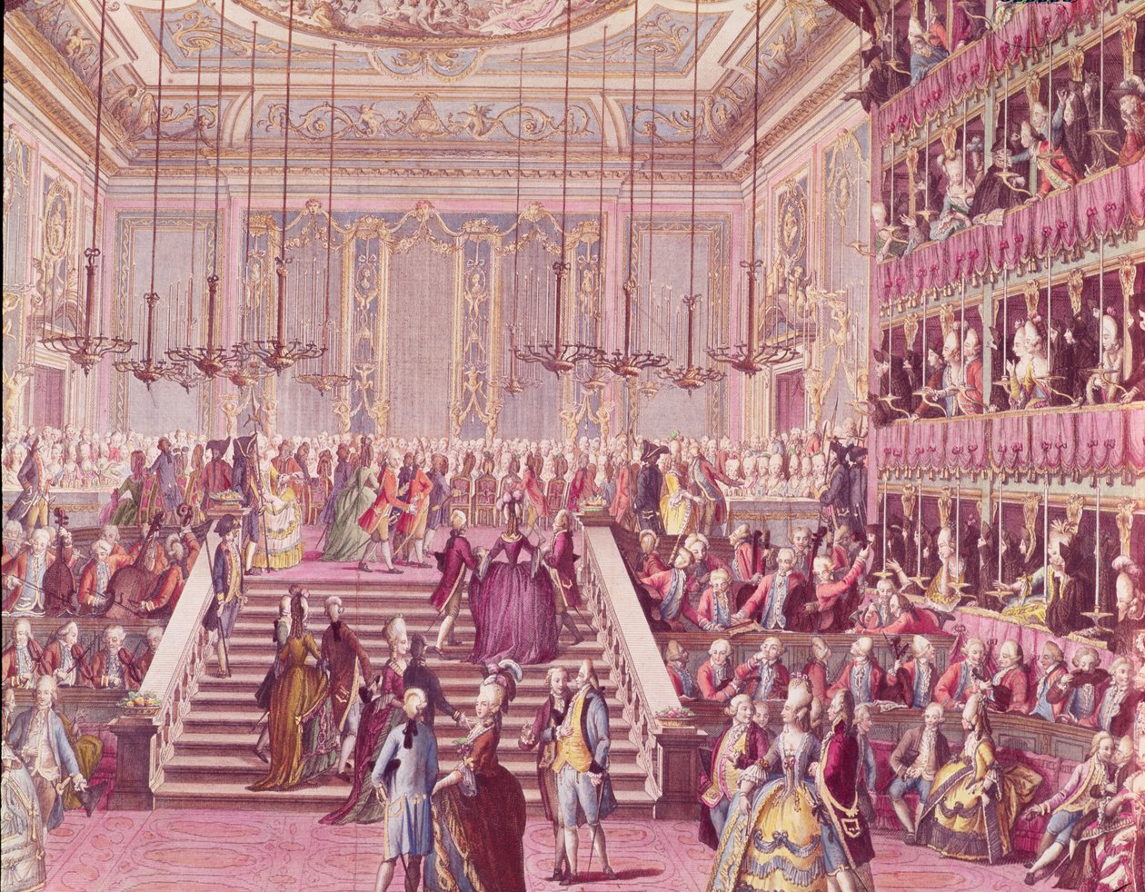 Ples v Teatro San Benoit v Benátkách 22. ledna 1782, konec 18. století od Italian School