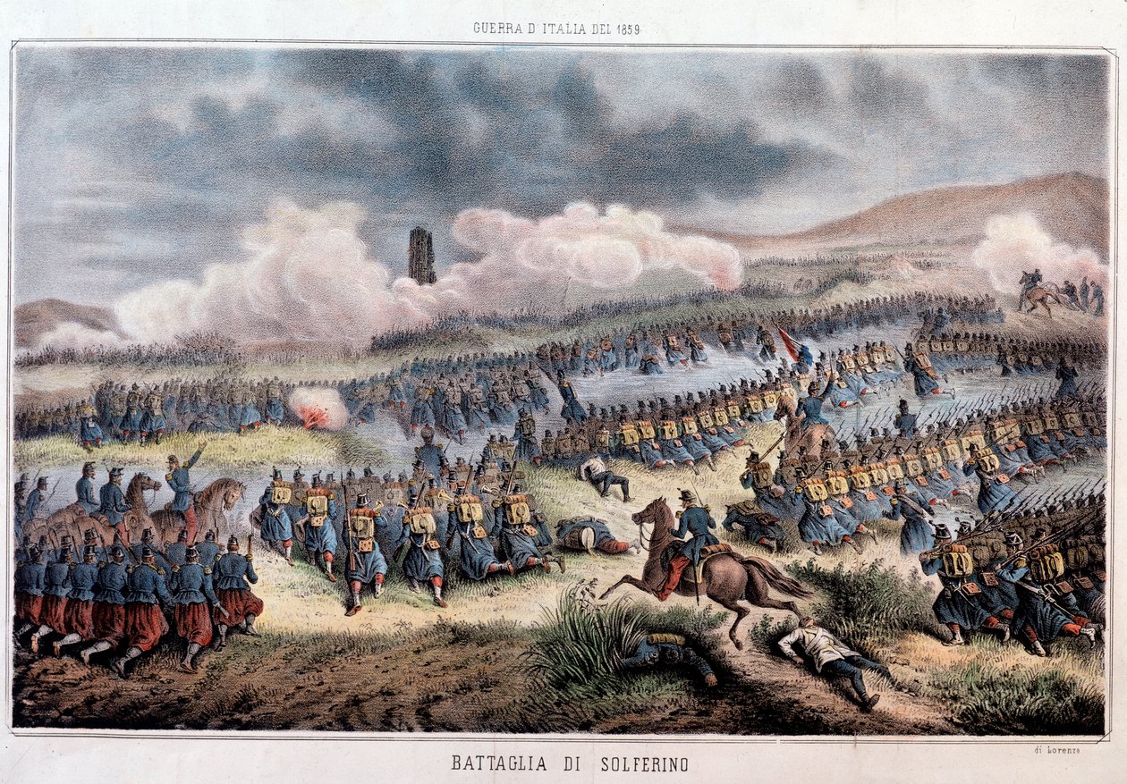 Bitva u Solferina, 24.6.1859 (Tisk od Italian School