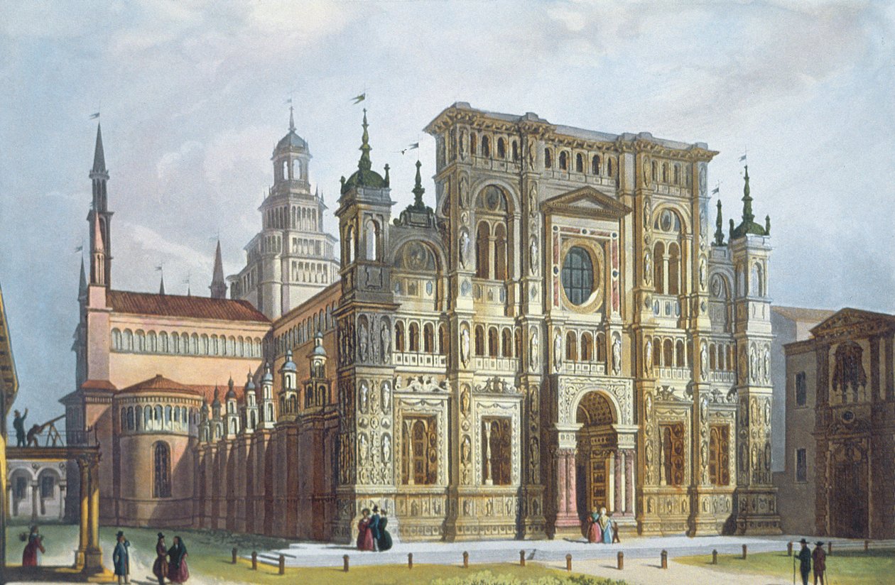 Charterhouse poblíž Pavia z výhledů na Milán a jeho okolí od Italian School