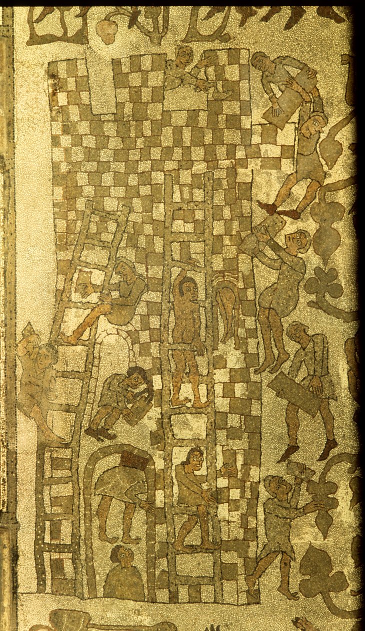 Stavba babylonské věže, 1166 (mozaika) od Italian School