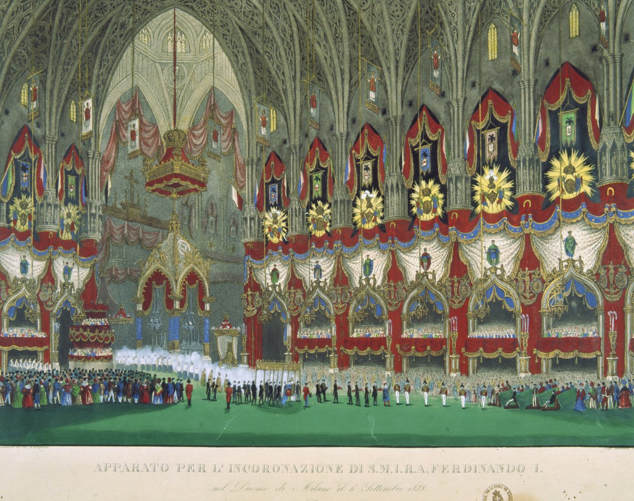 Korunovace Ferdinanda I. v milánské katedrále, 6. září 1838 od Italian School