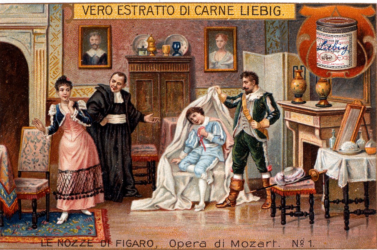The Exposure of Cherubino, scéna z "Figarovy svatby" od Wolfganga Amadea Mozarta od Italian School