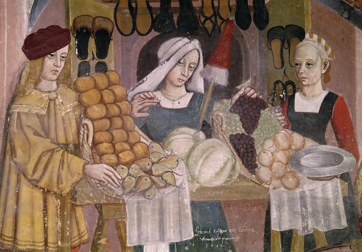 Stánek prodavačů ovoce, detail z 