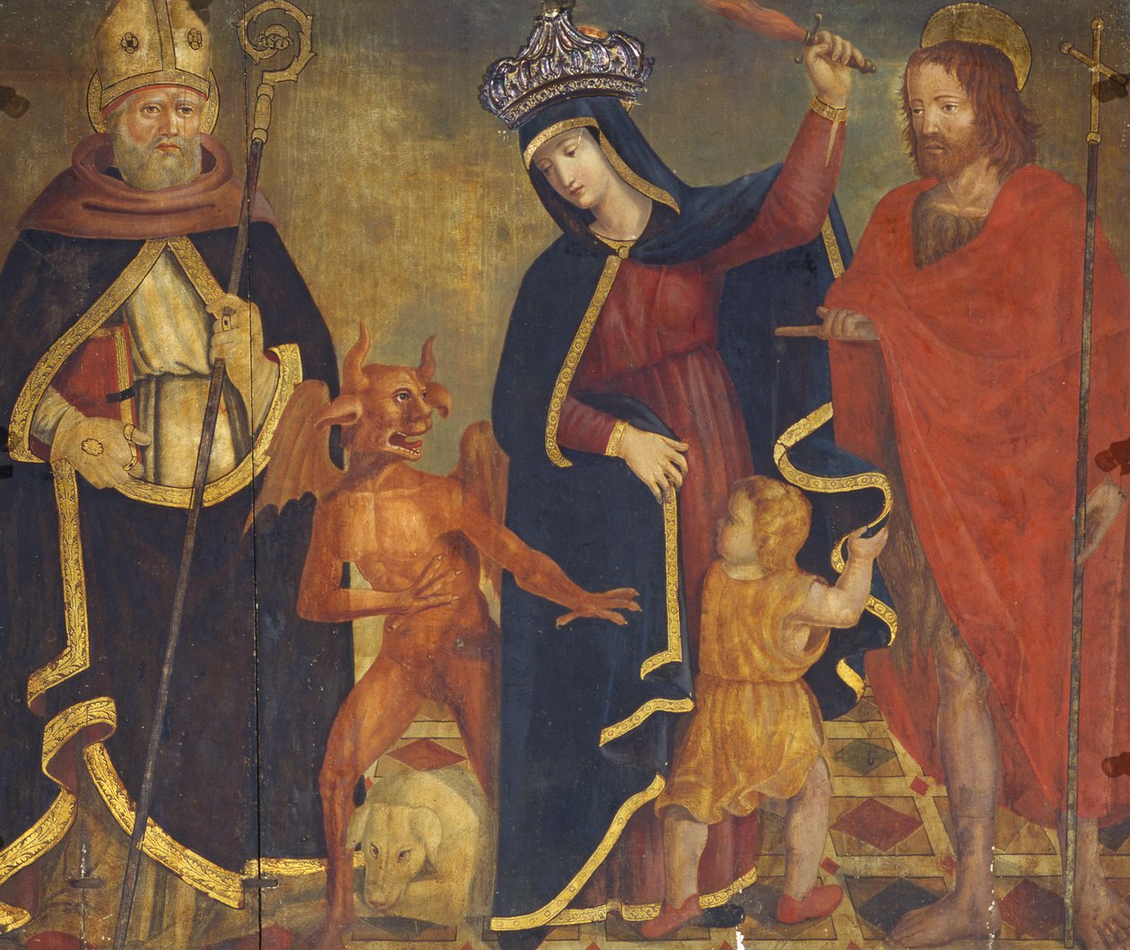 Madona úlevy se svatými (tempera na panelu) od Italian School
