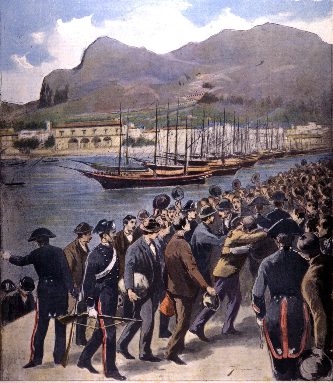 Mafie se vrátila do Palerma pod doprovodem Carabinieri po amnestii z roku 1895. od Italian School