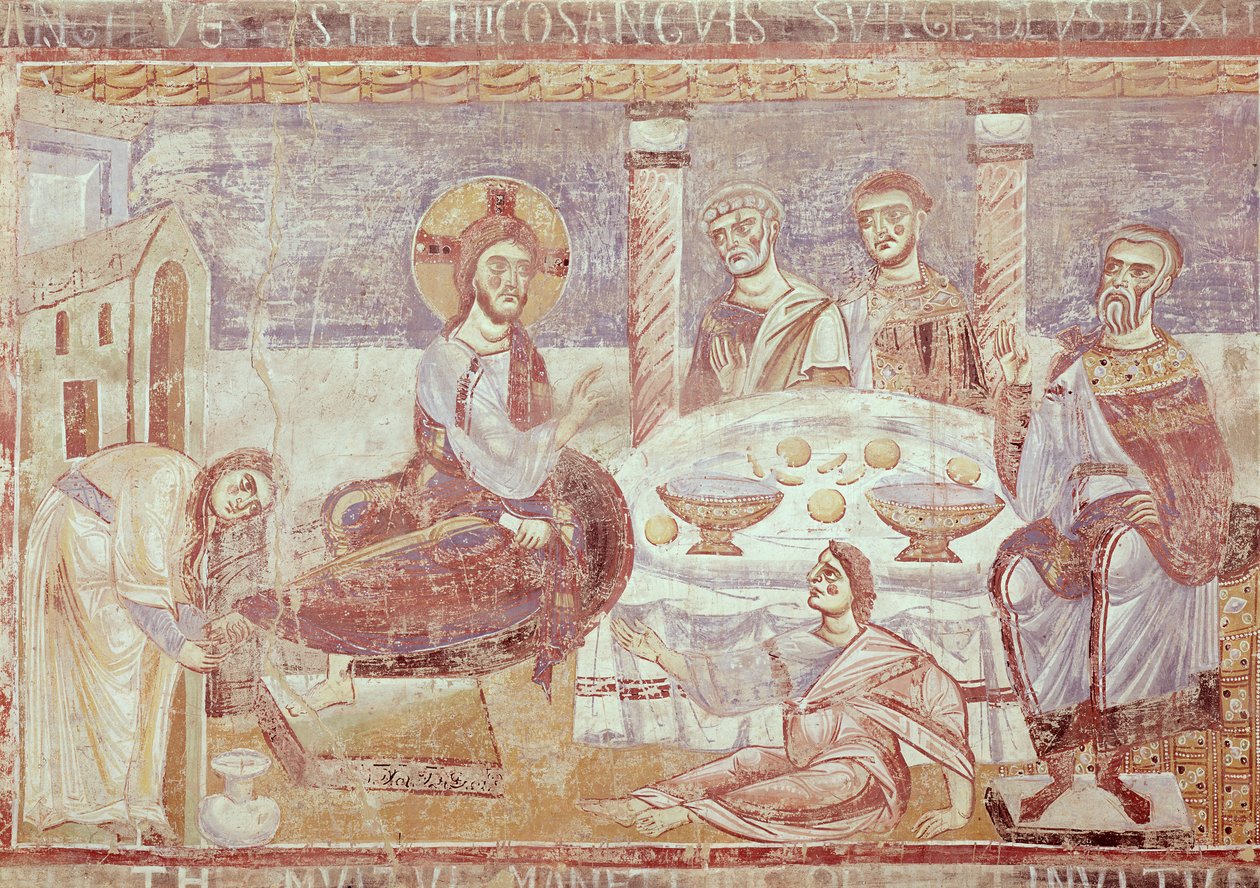 Jídlo v domě Simona Farizea, škola Monte Cassino, c.1087 od Italian School
