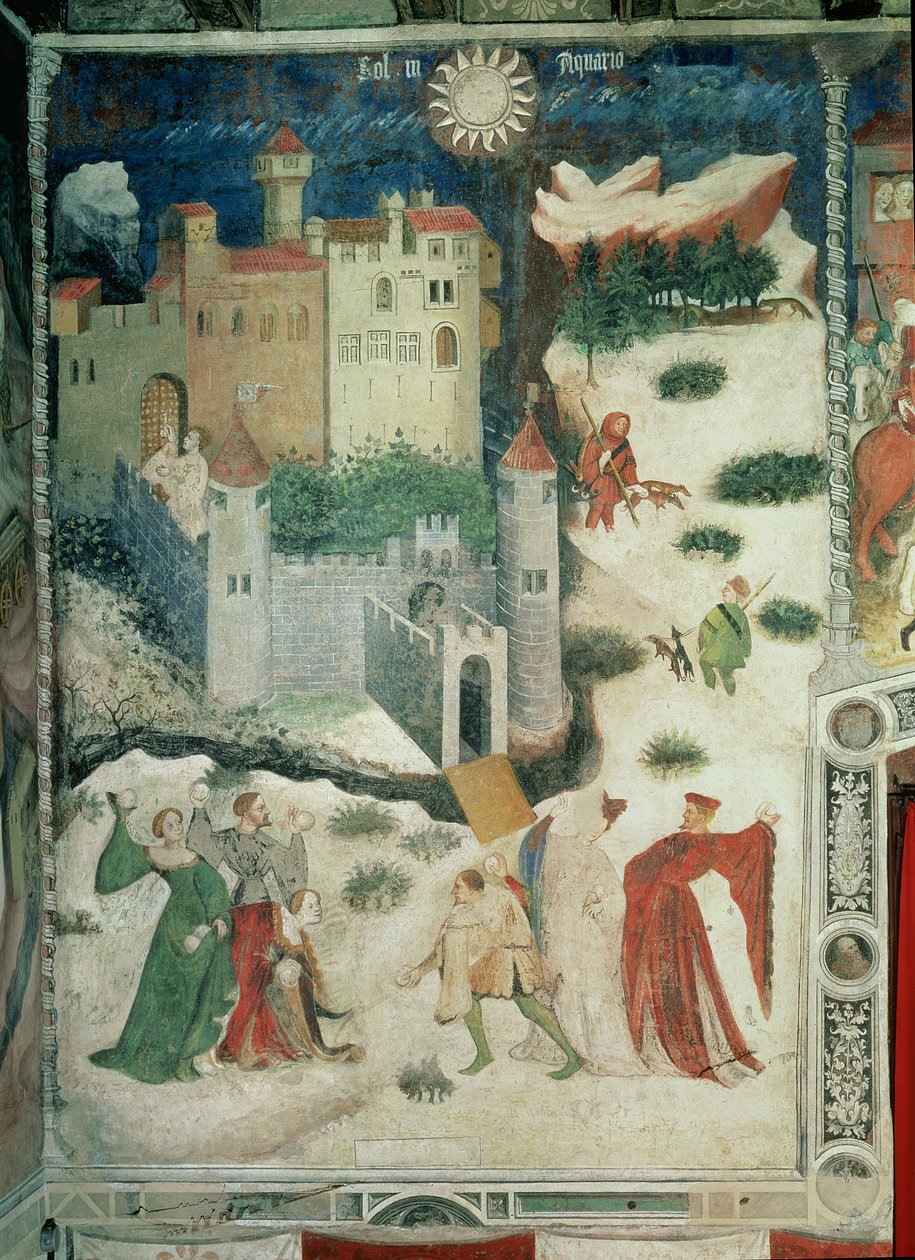 Měsíc leden, cca 1400 (freska) (viz také 498706) od Italian School