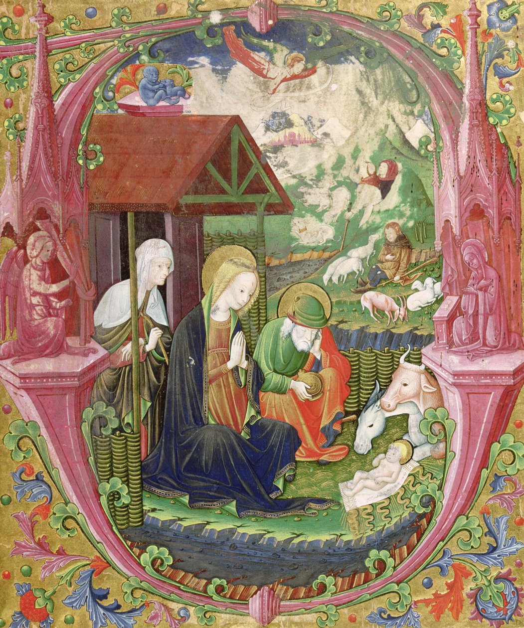 Narození Páně, severoitalská škola (vellum) od Italian School