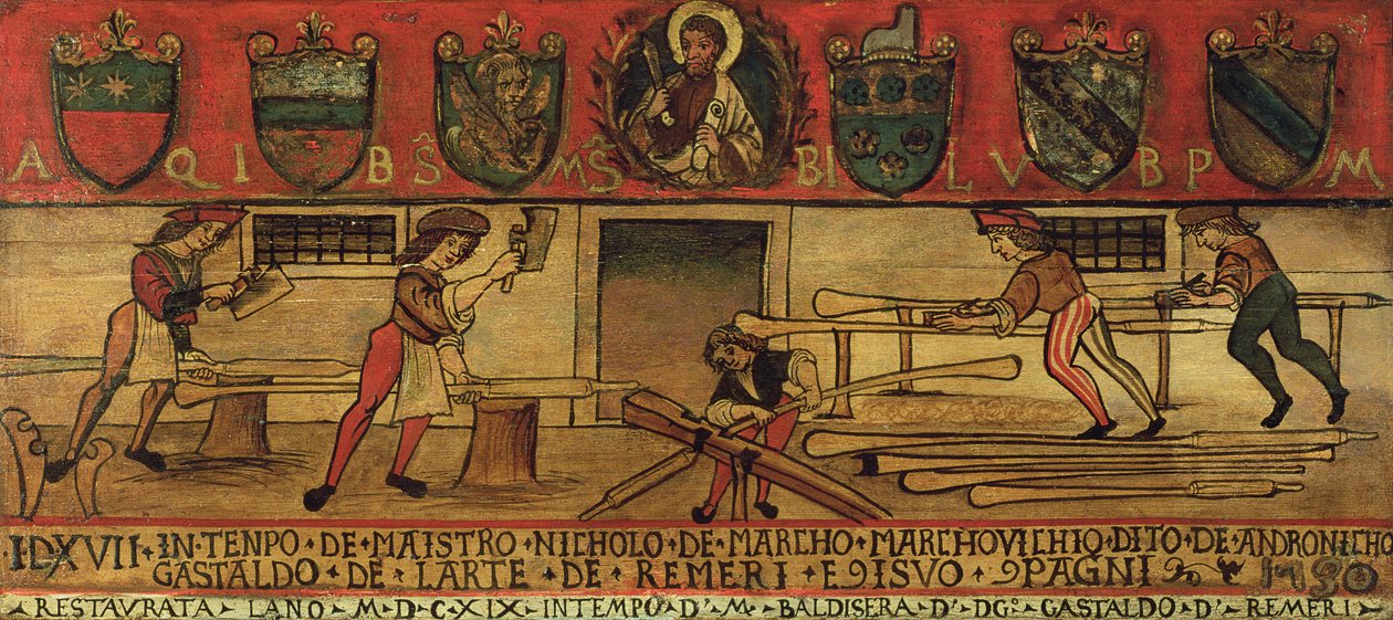 The Oar Makers (panel) od Italian School