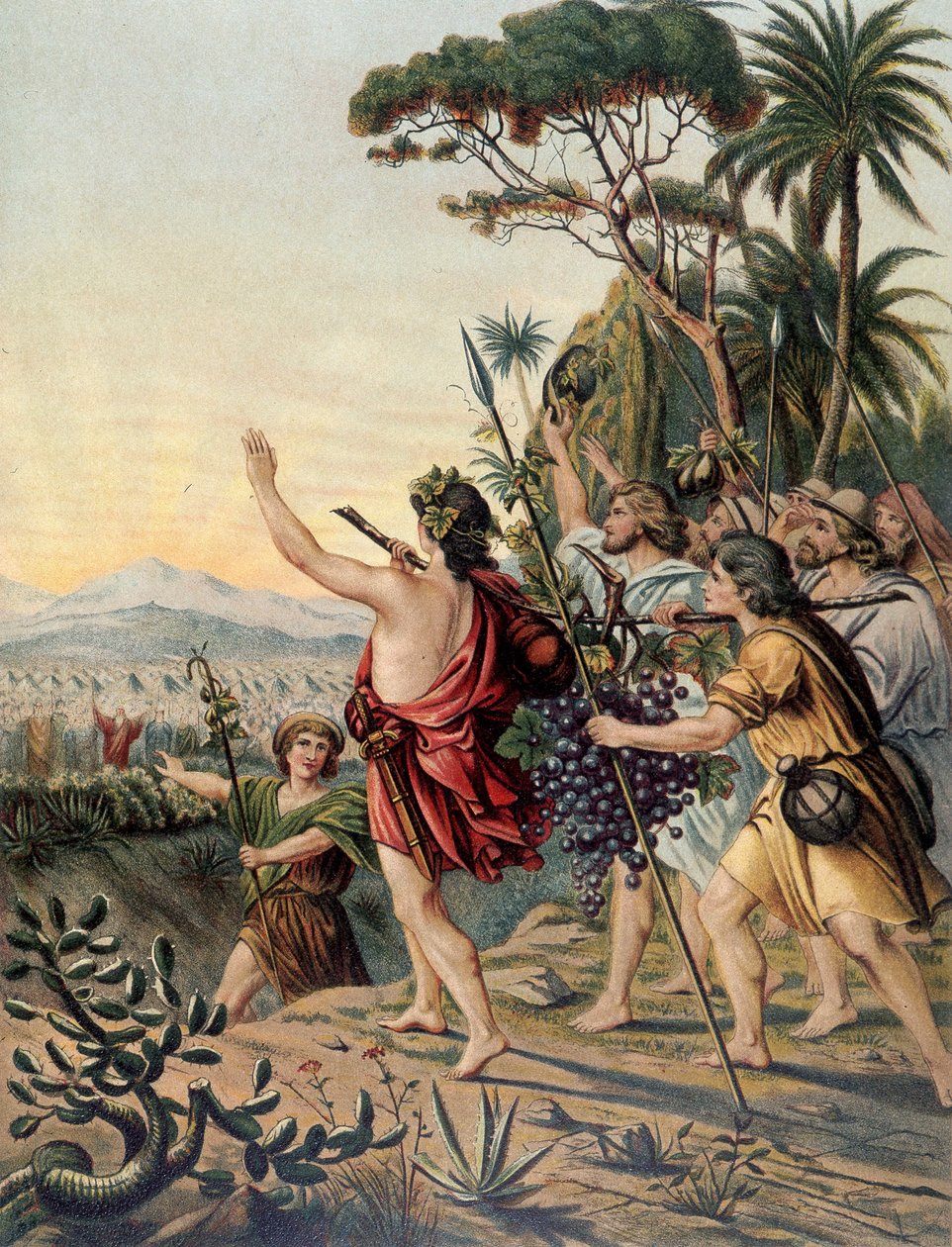 The Return of the Land of Canaan - in “Golden Classic Bible: History of the božsk zjevení ve starověku a v novém úsilí” “, Giovanni Ladislao Sykora (vol. 1), přeložil Don Clemente Benetti. (italská bible) od Italian School