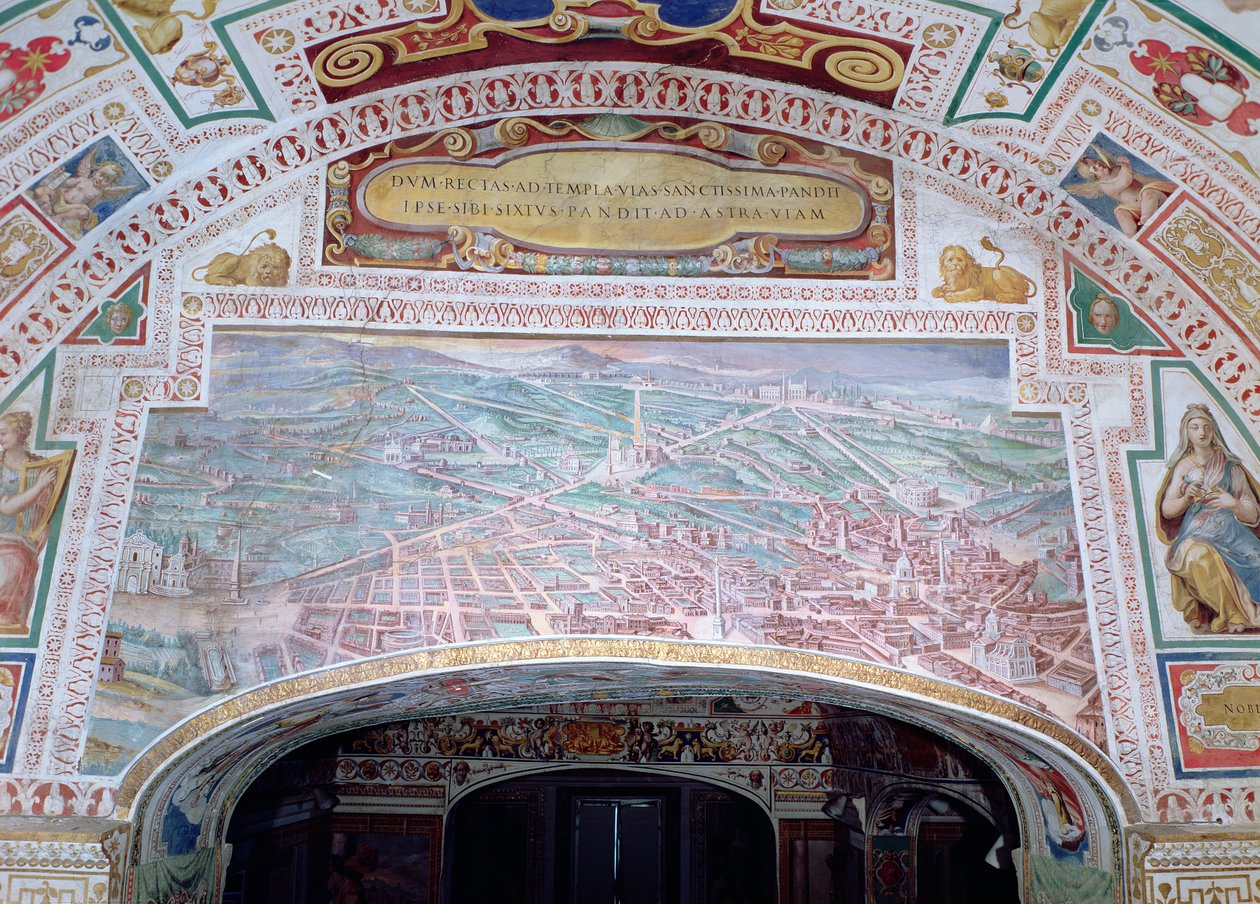 Cesty Říma za vlády papeže Sixta V od Italian School