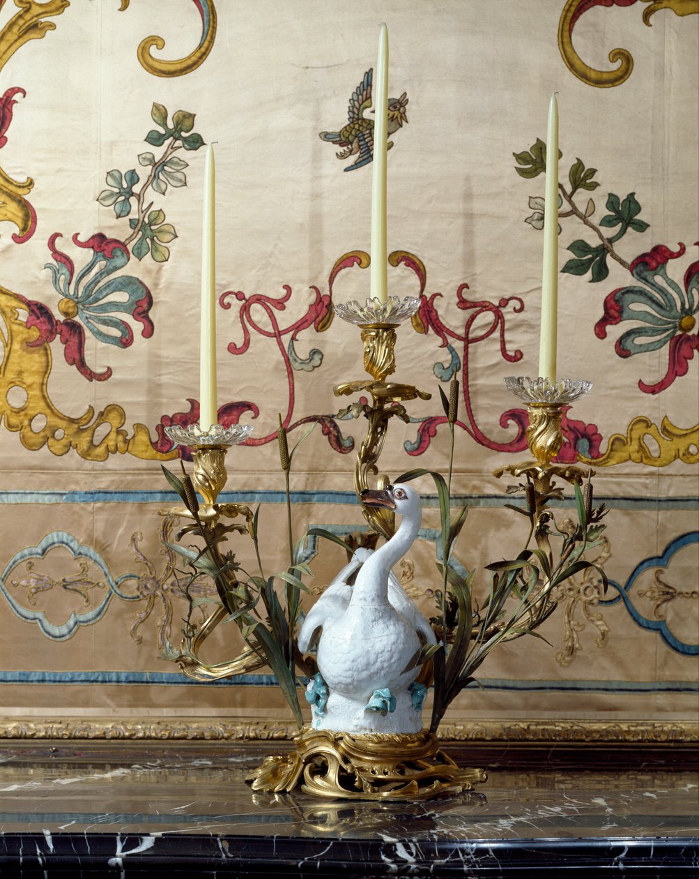 „Sala di Rappresentanza“: detail svícnu v podobě labutě od Italian School