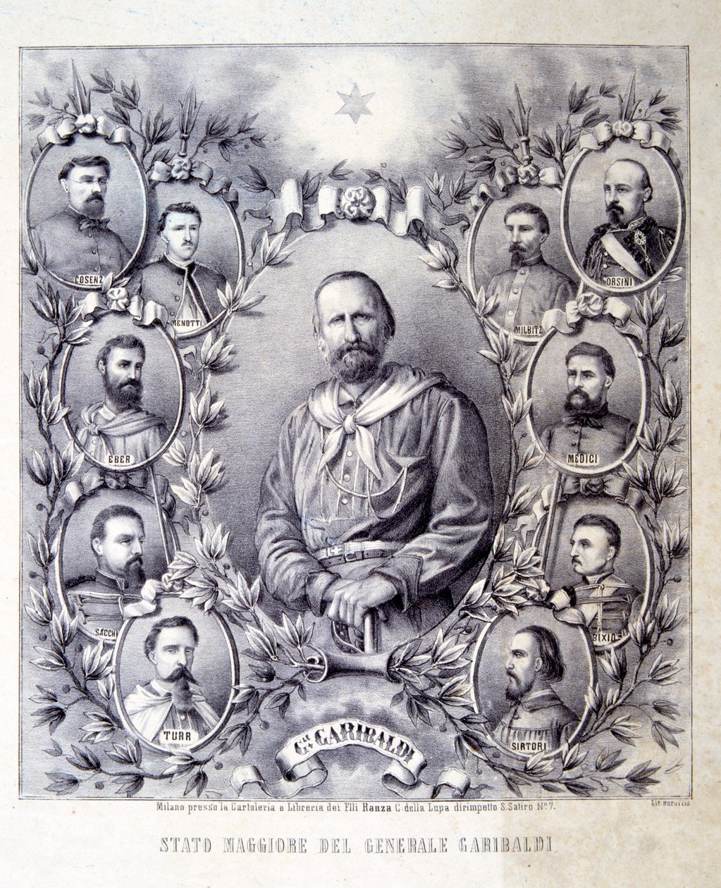 Hůl generála Garibaldiho, ilustrace z Historie Itálie od Italian School