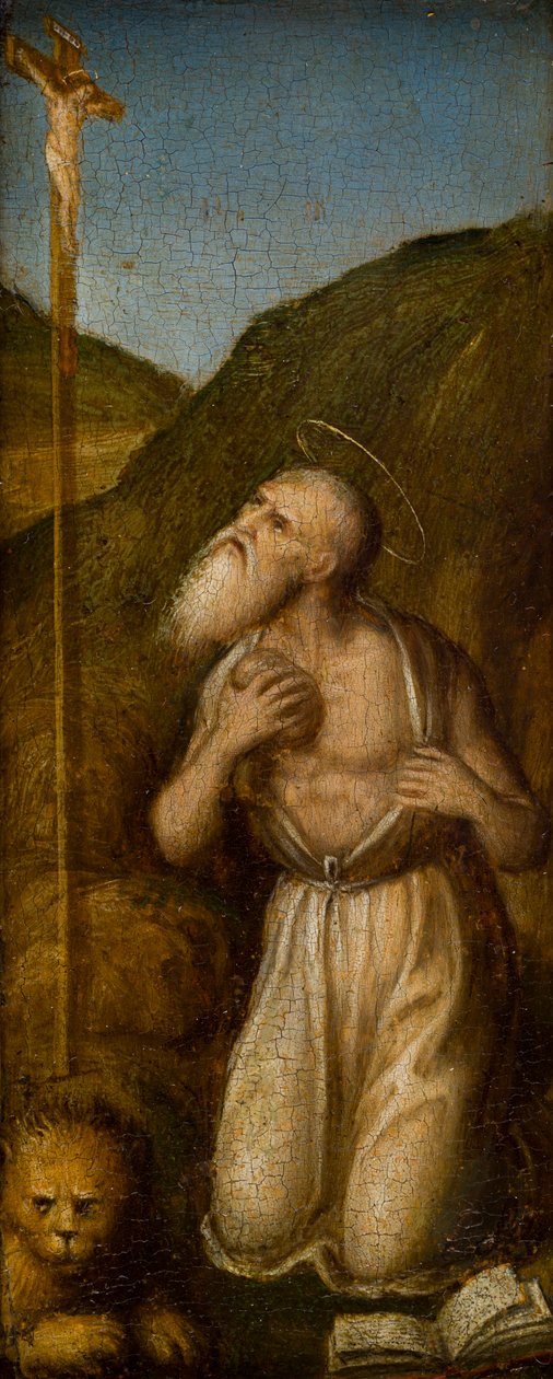 Stigmatizace svatých Františka a Jeronýma, kolem roku 1480 (olej na panelu) od Italian School