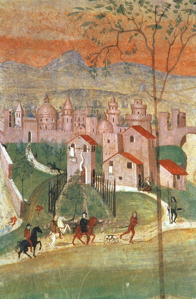 Město Prato (freska) od Italian School