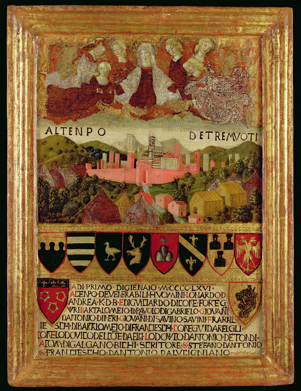 Panna chránící Sienu před zemětřesením v roce 1466 od Italian School