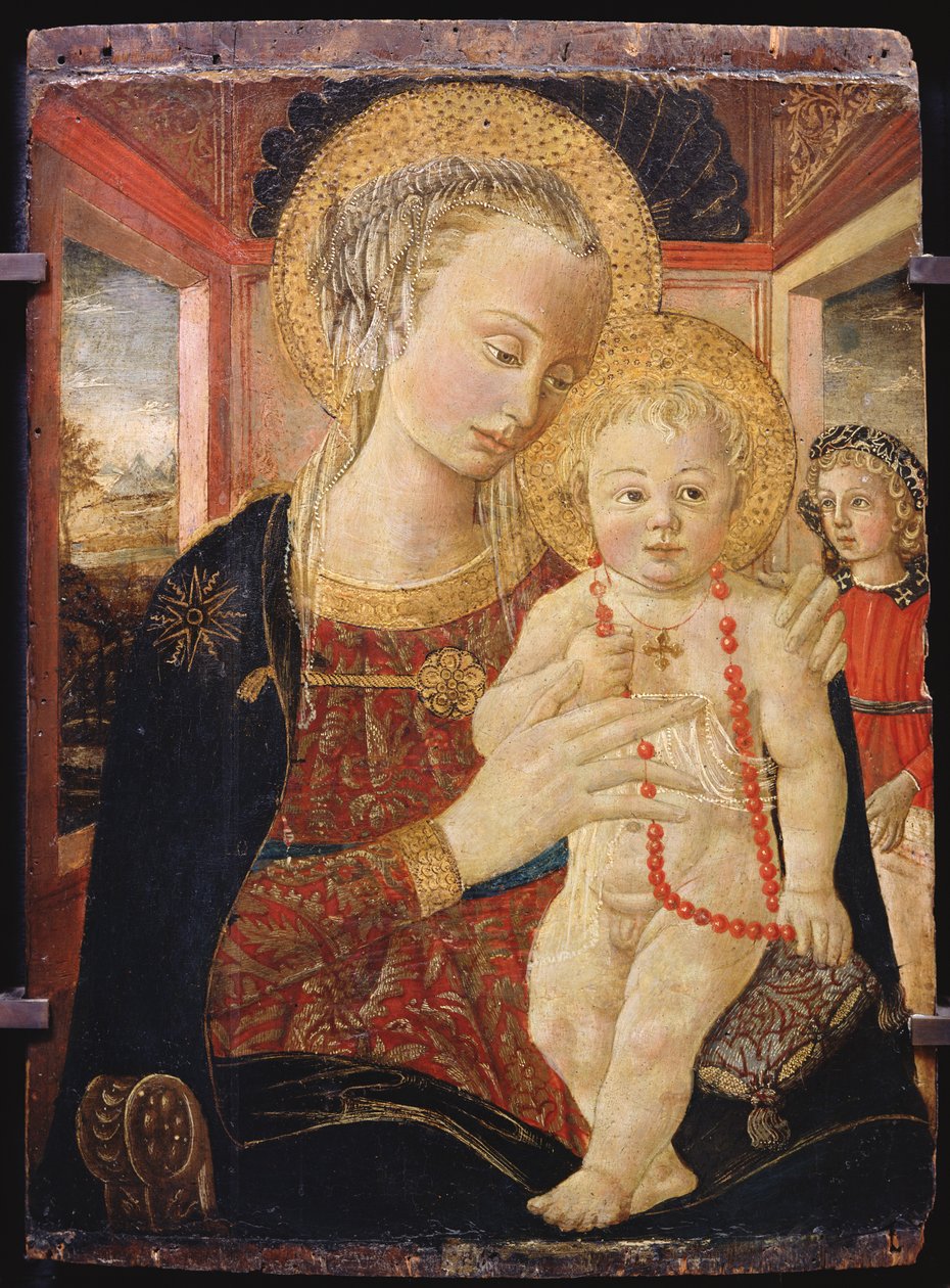 Panna a dítě (olej na dřevě) od Italian School