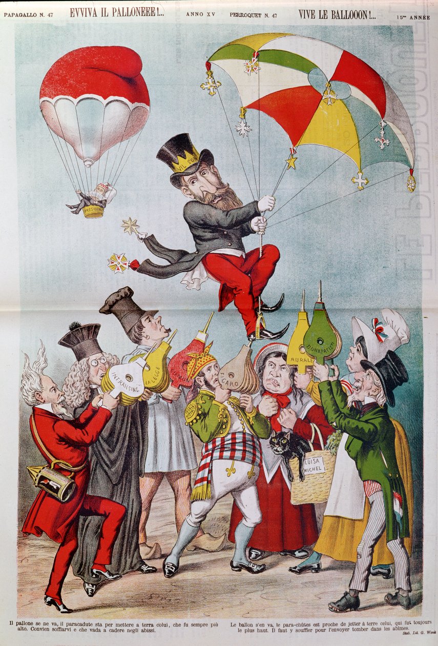 Wilsonova aféra v roce 1887, přední strana obálky Le Perroquet od Italian School