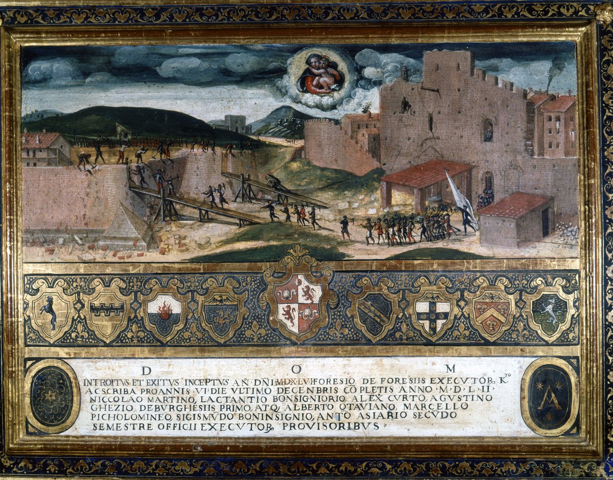 Obyvatelé Sieny zničili pevnost postavenou Španěly Karla V. 1552. od Italian School