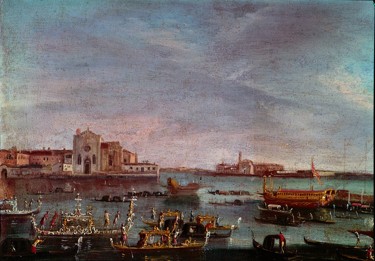 Regata na Canal Grande v Benátkách Anonymní obraz Slunce z 18. století. 36x54 cm Benátky, Museo Correr od Italian School