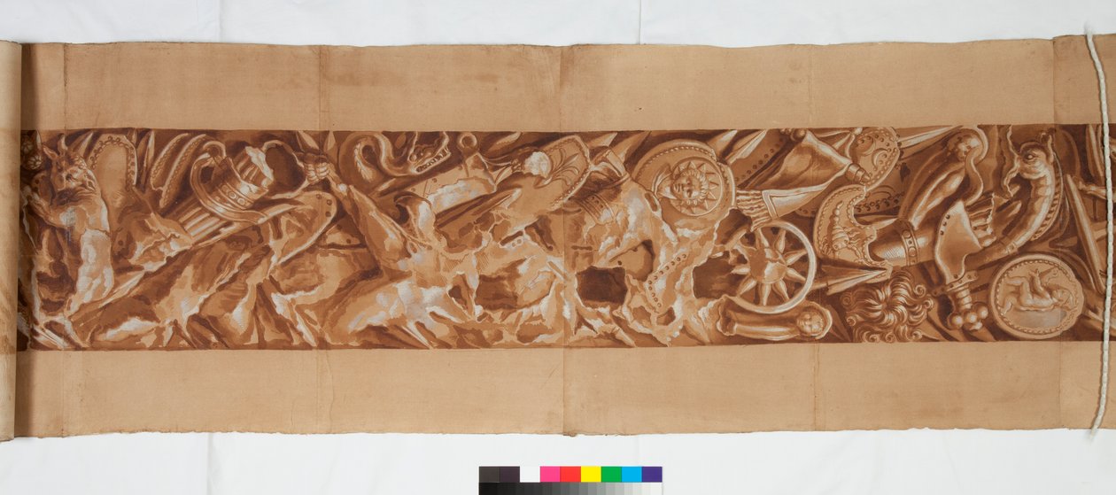 Three Drawings after the Antique, c.1750 (kresba štětcem zvýrazněná hnědým lavírováním přes slabý náznak černou křídou) od Italian School