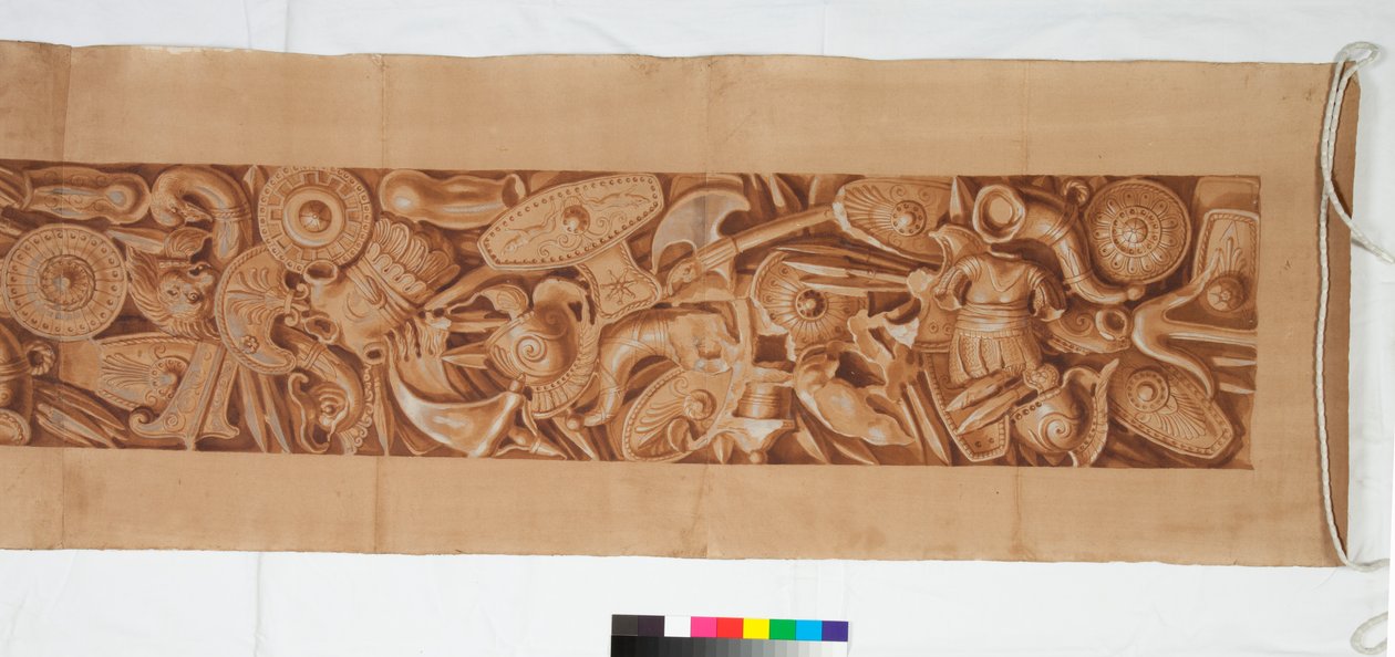 Three Drawings after the Antique, c.1750 (kresba štětcem zvýrazněná hnědým lavírováním přes slabý náznak černou křídou) od Italian School