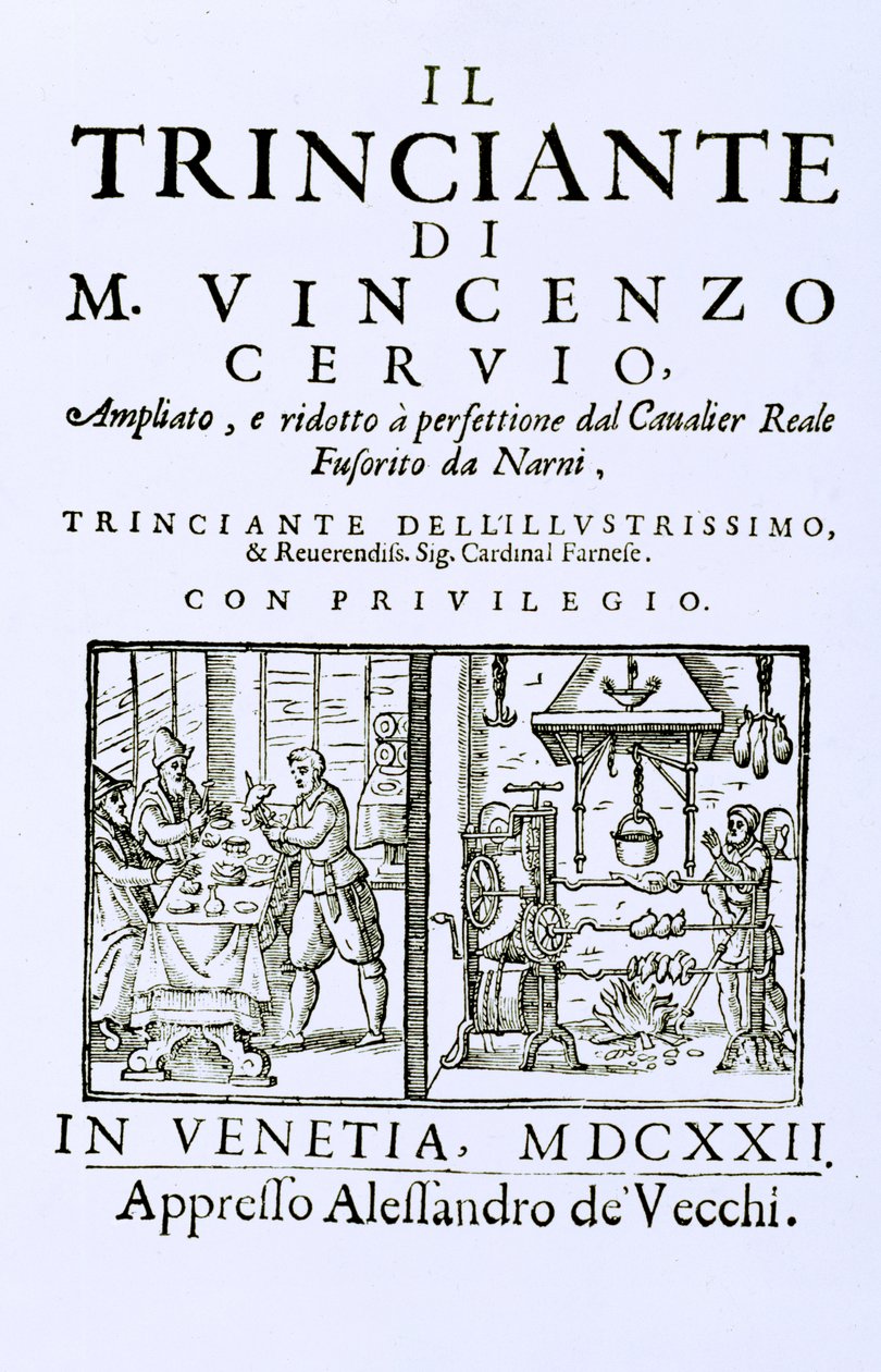 Titulní strana italské kuchařky, hospoda. Benátky, 1622 od Italian School