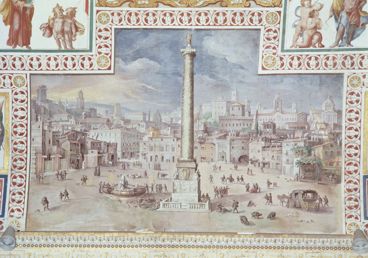 Trajanův sloup, Trajanovo fórum, Řím od Italian School