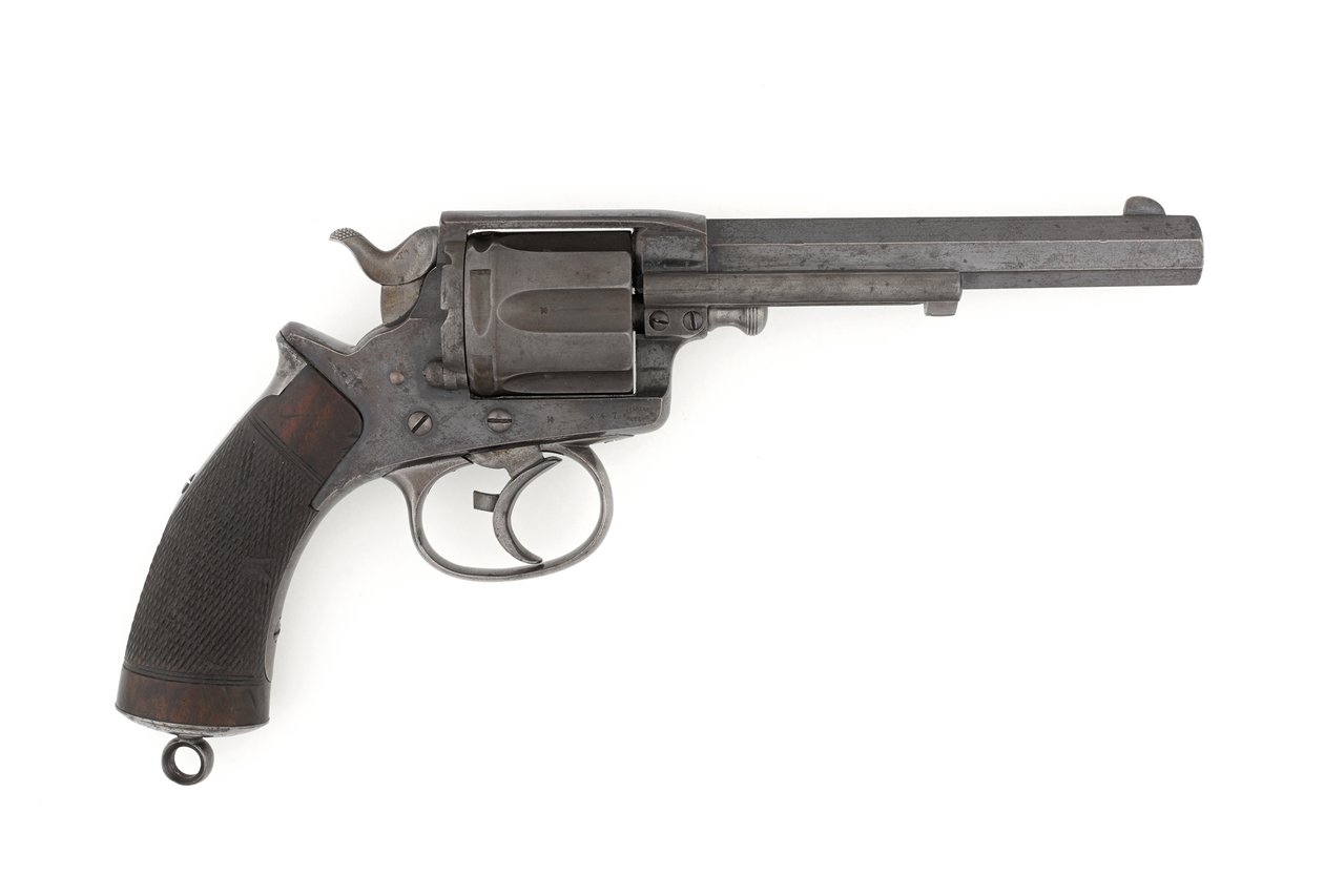 Tranter .450 palcový dvoučinný středový revolver, kolem roku 1878 (revolver, středový zápal, Tranter MK I, .450 v armádním dvojčinném provedení) od Italian School