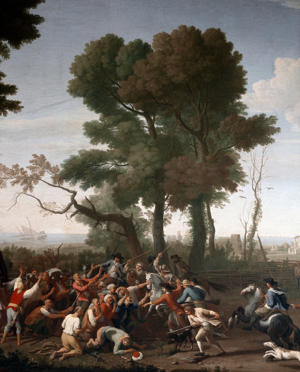 Turečtí piráti zajatí v Maccarese poblíž Říma, detail (malba od Italian School