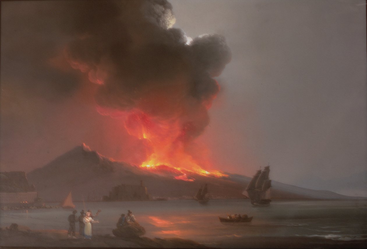 Erupce Vesuvu v roce 1820 od Italian School