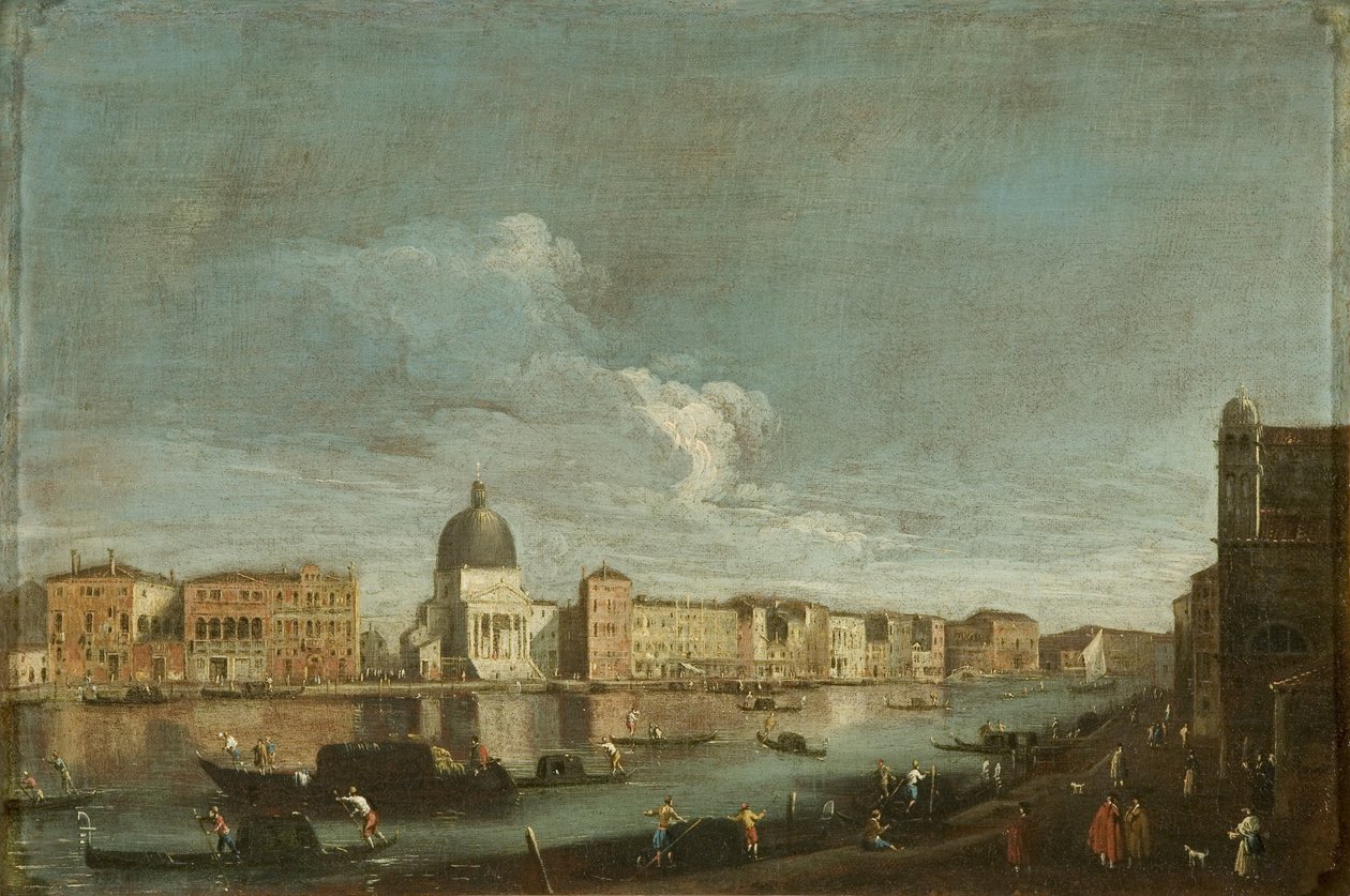 Pohled na San Simeone Piccolo na Canal Grande, Benátky, cca 1760 (olej na plátně) od Italian School