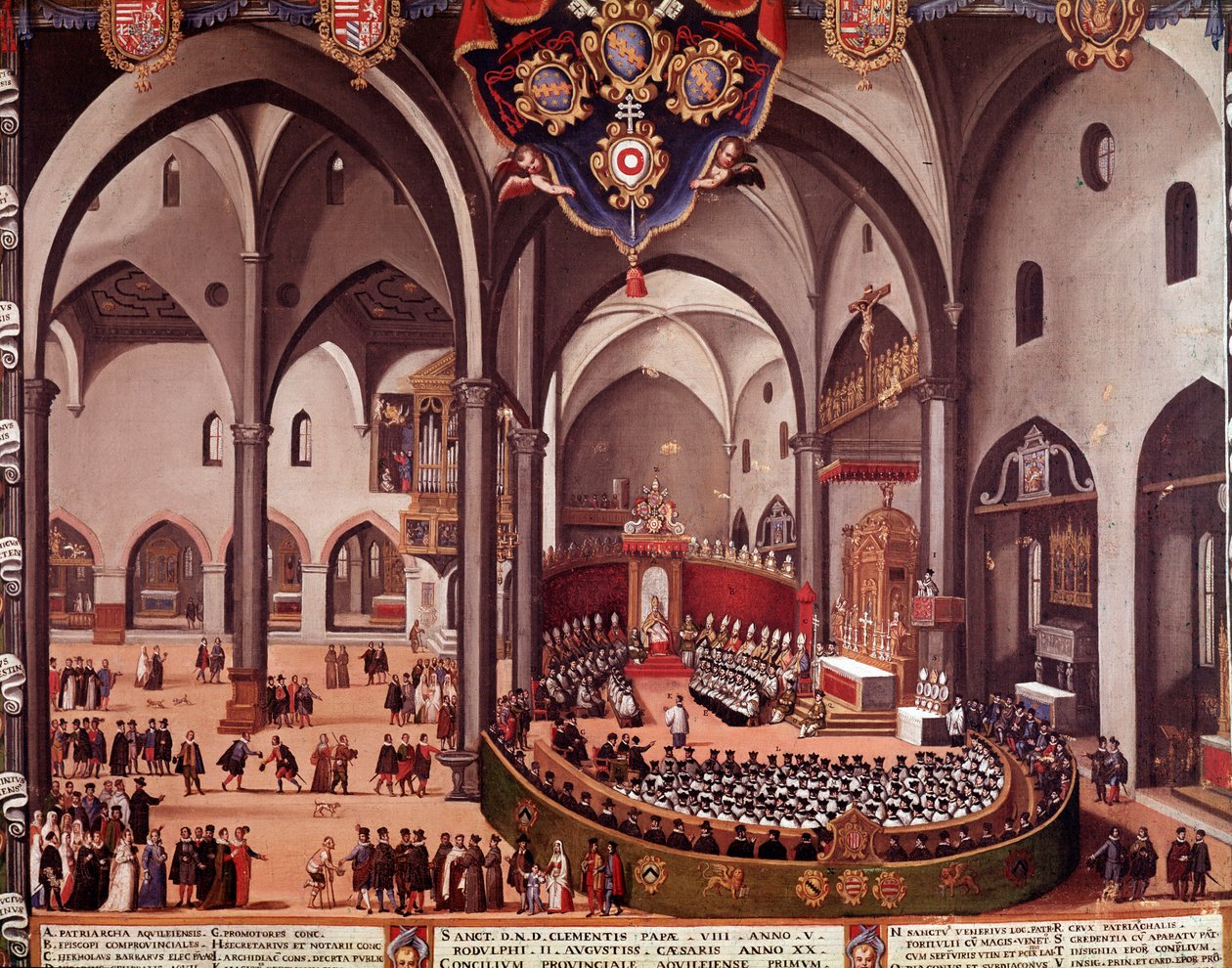 Pohled na koncil v Aquilee v roce 1596 (Rada Aquileia od Italian School