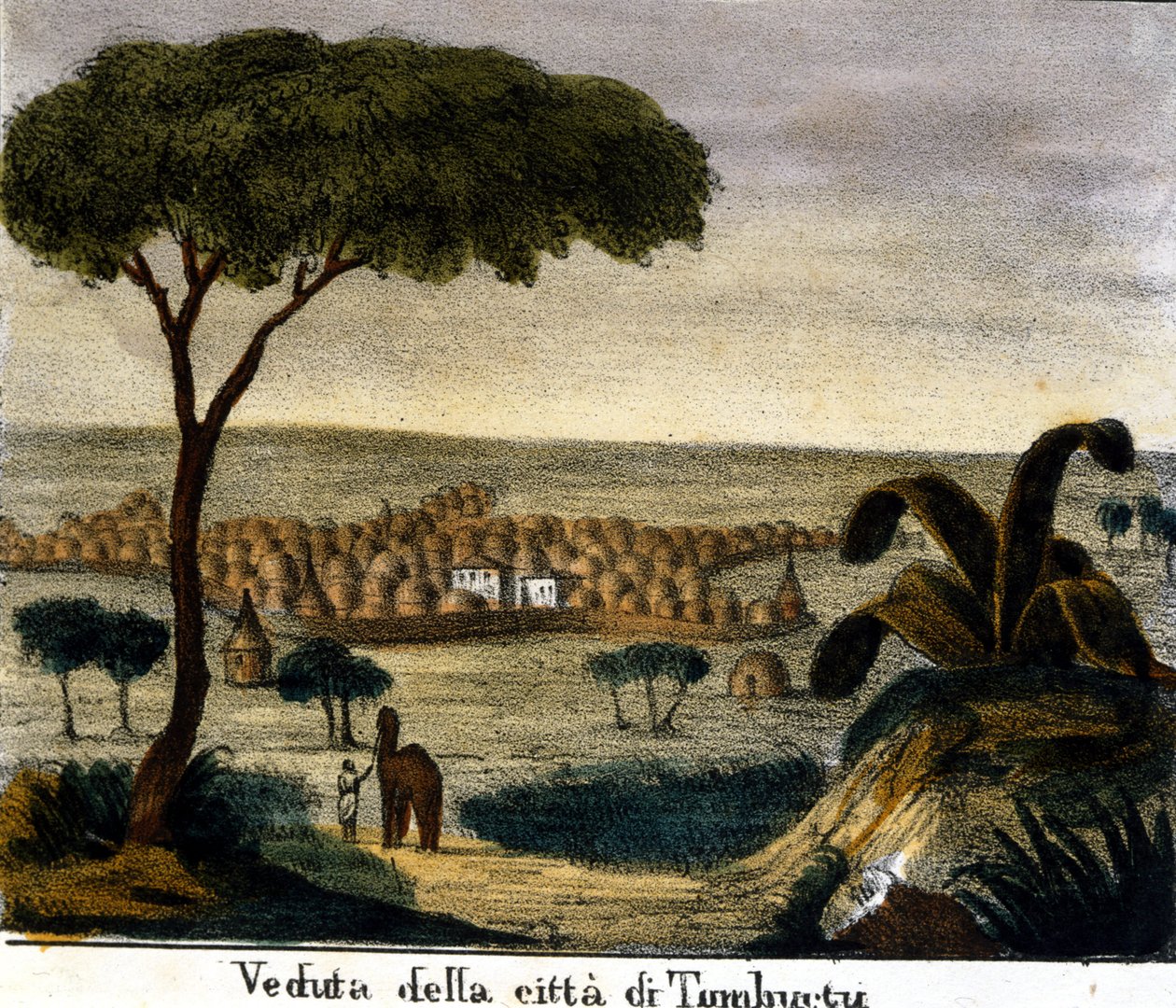Pohled na město Timbuktu v Mali v 19. století. od Italian School