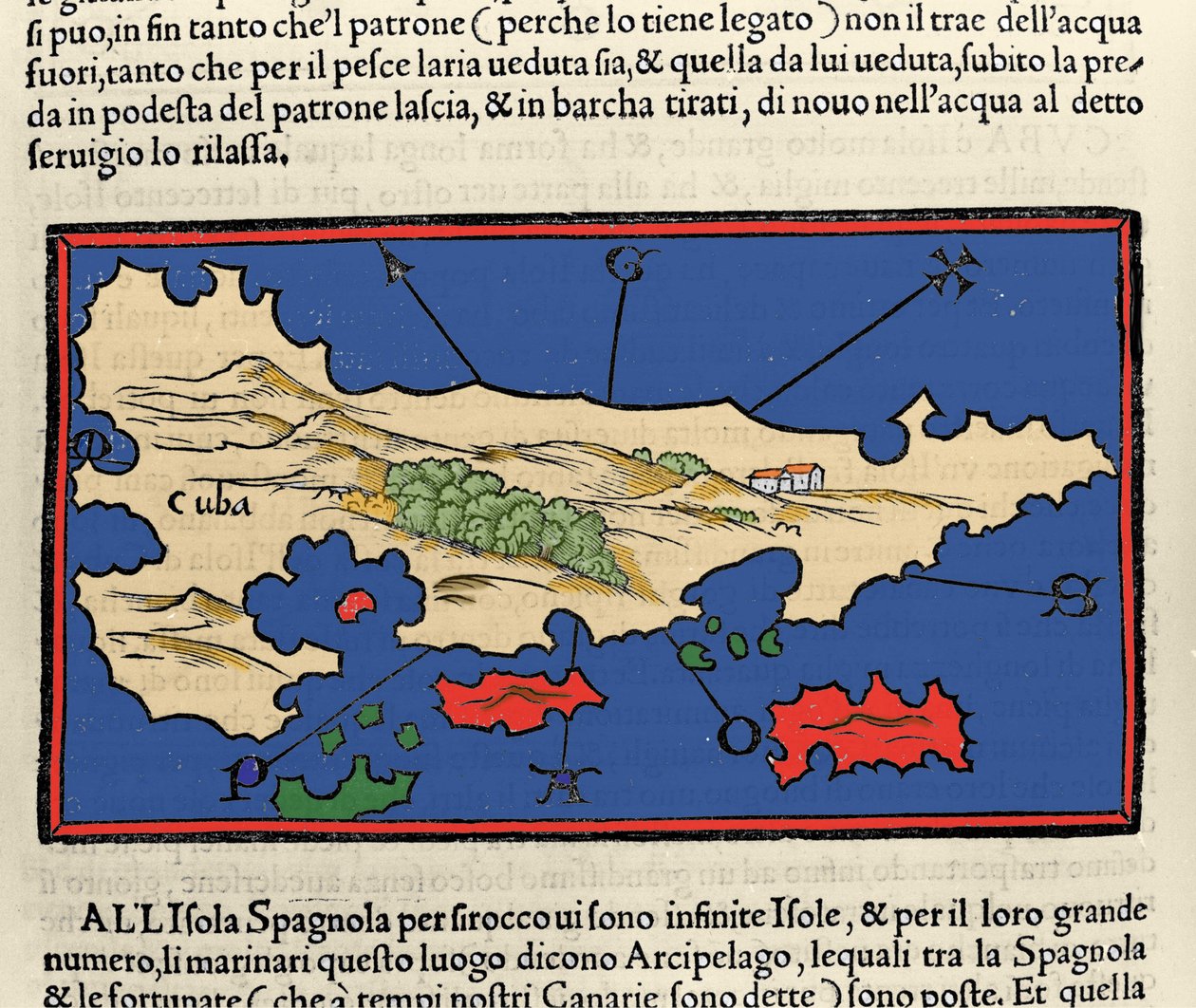 Pohled na ostrov Kuba. Isolario (mapa ostrovů) od Benedetta Bordonea. Benátky 1547 od Italian School