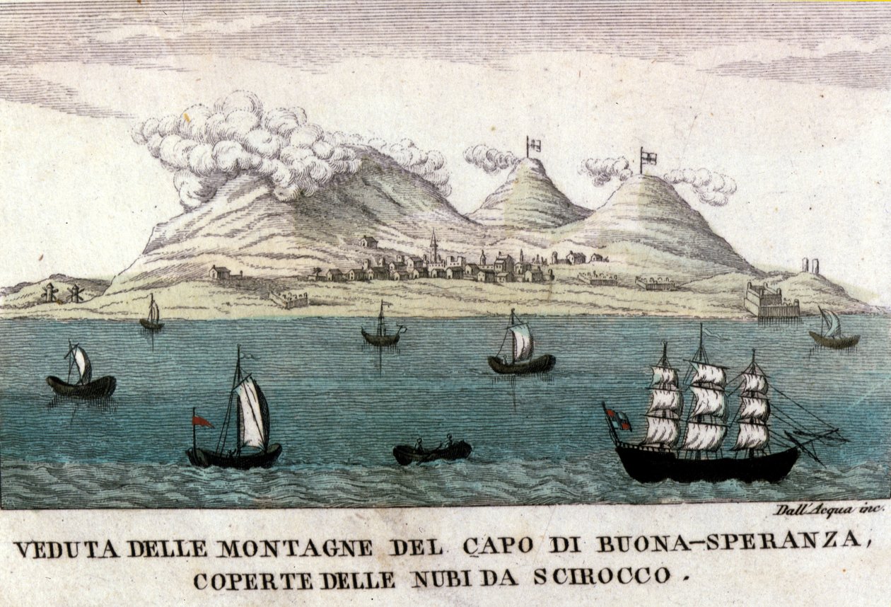 Výhled na hory Cape of Good Esperance od Italian School