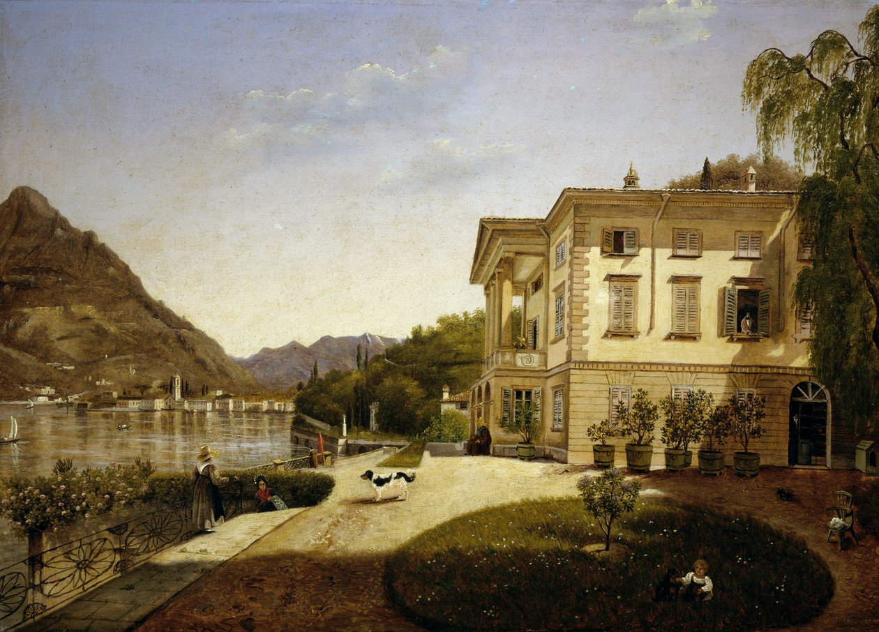 Villa La Roda v Blevio, u jezera Como (vlastněná Giuditta Pasta z roku 1827, nyní zničena) od Italian School